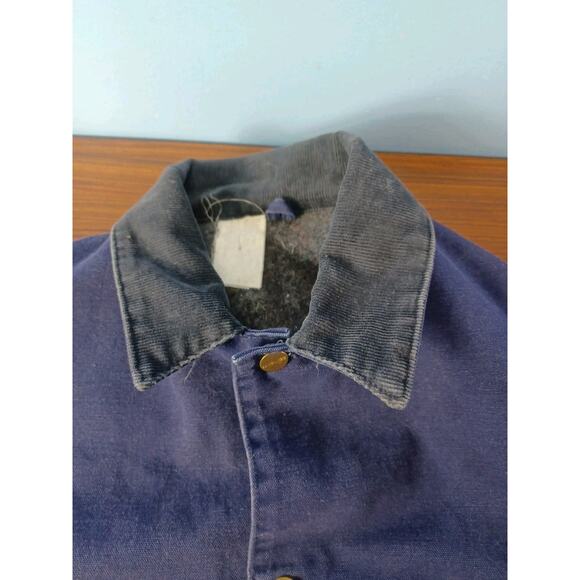 VINTAGE Carhartt Chore Indiglo Blue Jacket Men Blanket Lined Made USA Canvas 2XL - Picture 11 of 16